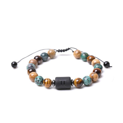 Tiger Eye Picture Jasper Zodiac Bracelet