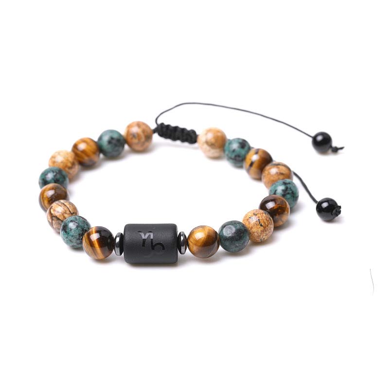 Tiger Eye Picture Jasper Zodiac Bracelet