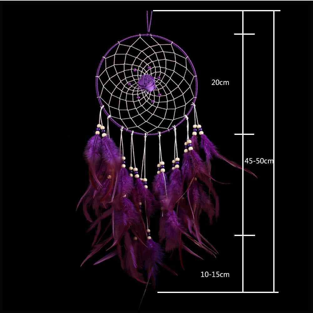 Olivenorma Large Purple Creative Style Rose Dream Catcher