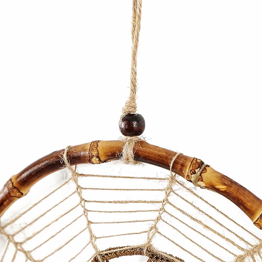 Olivenorma Hand Woven Natural Wooden Beads Feather Dream Catcher