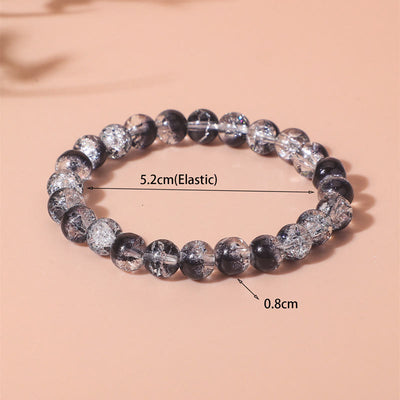 Olivenorma Transparent Black Contrast Beaded Mens Bracelet