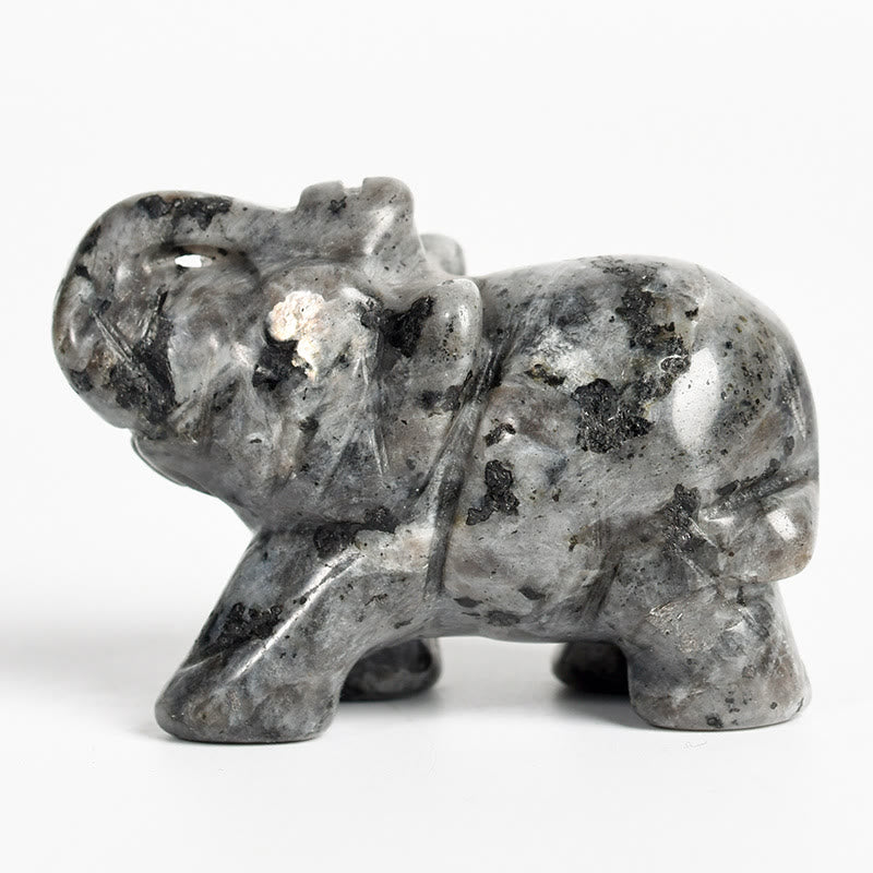 Olivenorma 1.5/2 Inches Carved Elephant Figurine Gemstone Decoration