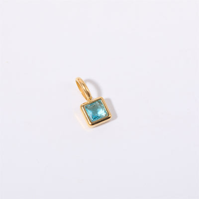 Olivenorma Colorful Square 12 Birthstone Pendant Accessory Necklace