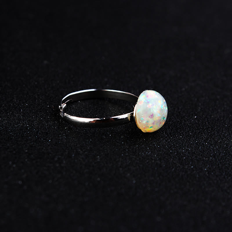 Olivenorma Opal Moonstone Simple Half Circle Adjustable Ring