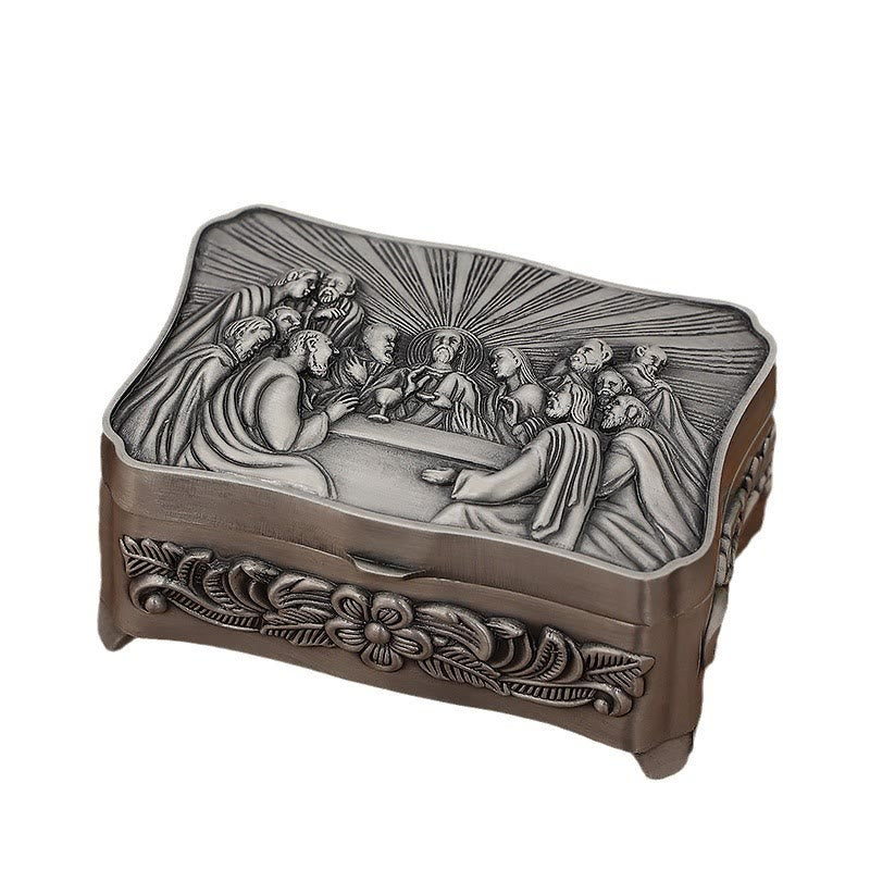 Olivenorma Catholic Keepsake Rosary Engraved Jewelry Box