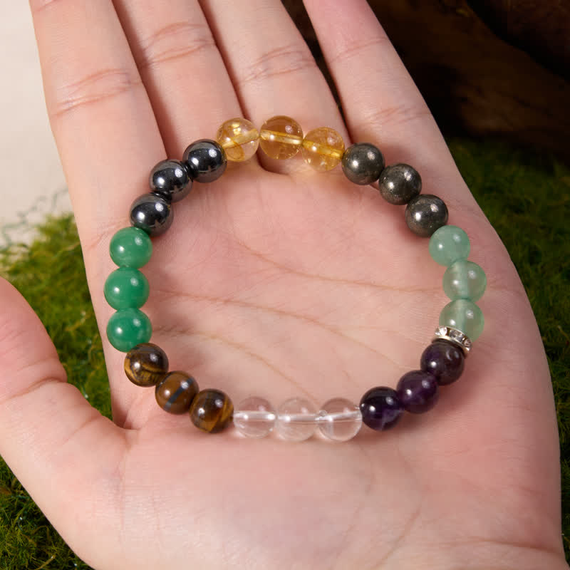 Olivenorma Hematite Green Aventurine Amethyst Citrine Beads Bracelet