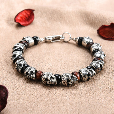 Olivenorma Natural Tiger Eye Handmade Stainless Steel Bracelet