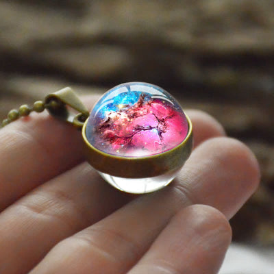 Three-dimensional Glass Ball Colorful Necklace