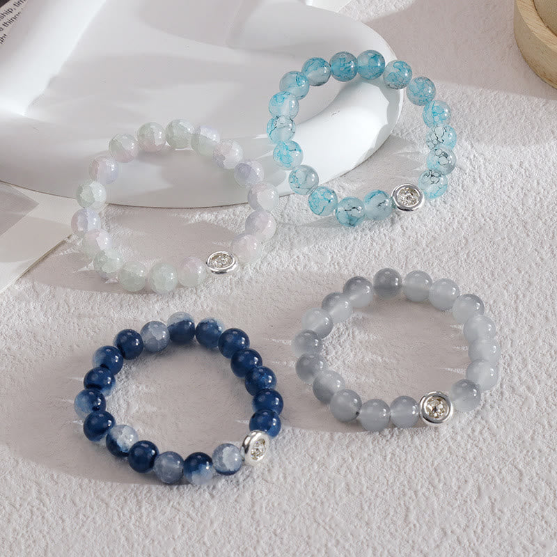 Olivenorma Blue Glass Crystal Beads Bracelet