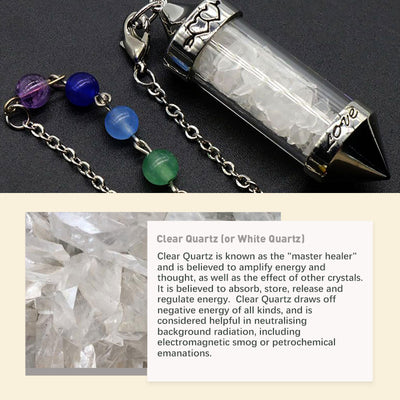 Chakra Colored Crystal Meditation Pendulum