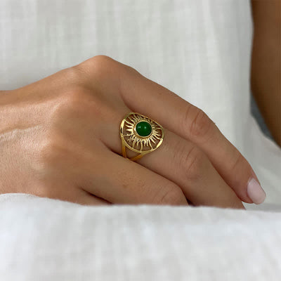 Olivenorma “Sun Arise” - Celestial Green Jade Ring