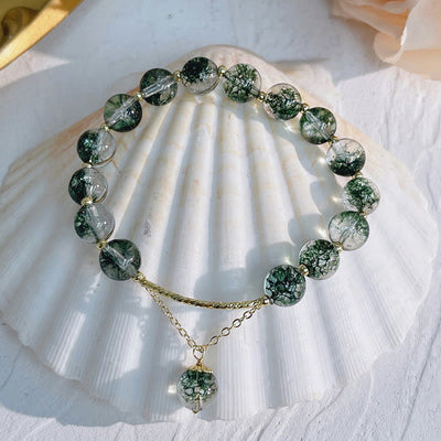 Olivenorma "Heart Space" - Green Ghost Quartz Healing Bracelet