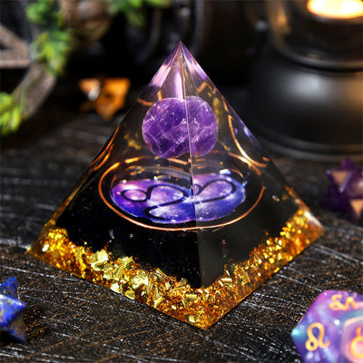 Olivenorma Amethyst Ball Obsidian Gravel Zodiac Leo Orgone Pyramid