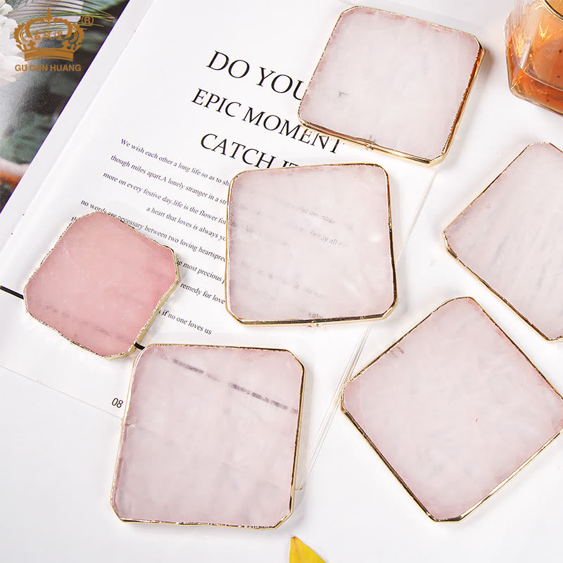 Olivenorma Rose Quartz Coaster Gemstone Decoration - image 6
