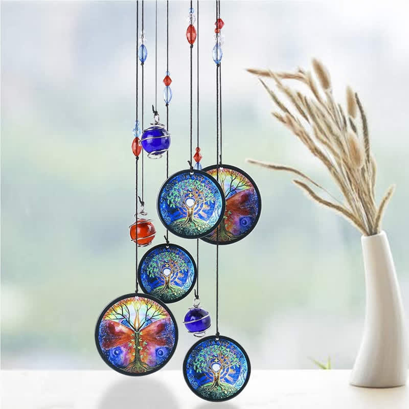 Olivenorma Tree of Life Butterfly Rainbow Wind Chime