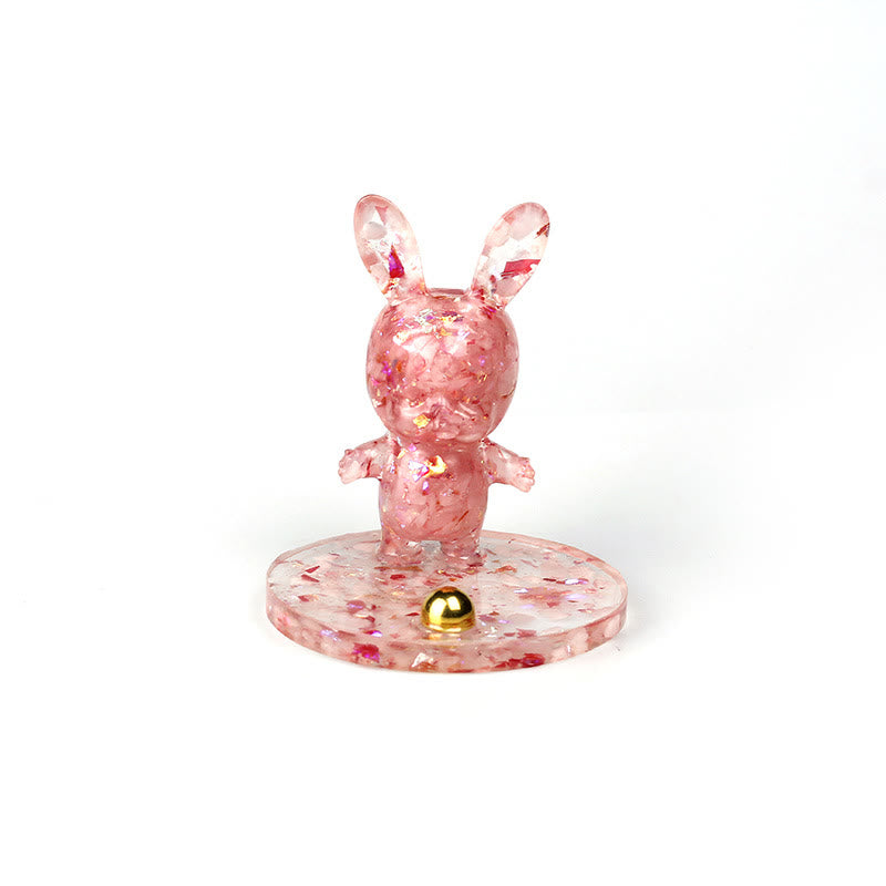 Olivenorma Natural Crystal Gravel Epoxy Rabbit Mobile Phone Holder