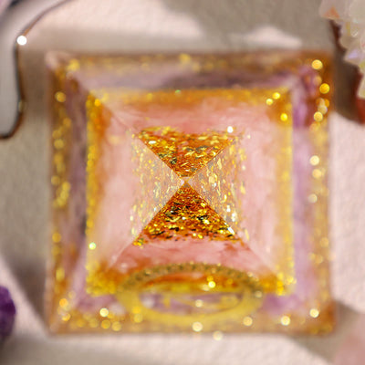 Olivenorma Rose Quartz Lepidolite Eye Of Horus Orgone Pyramid