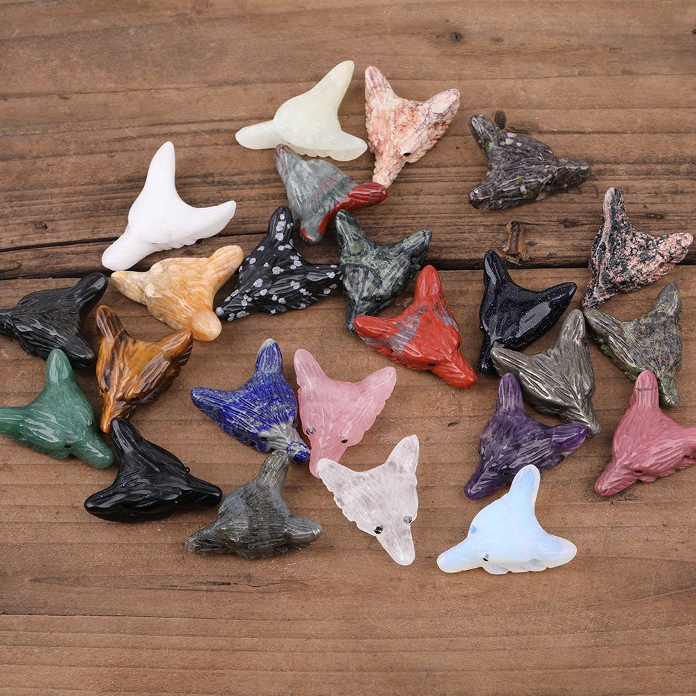 Olivenorma Spirit Guardian Wolf Head Crystal Carving Gemstone Decoration - image 39