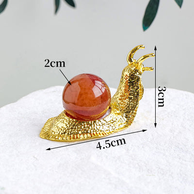 Olivenorma Natural Crystal Ball Holder Small Snail Gemstone Decoration