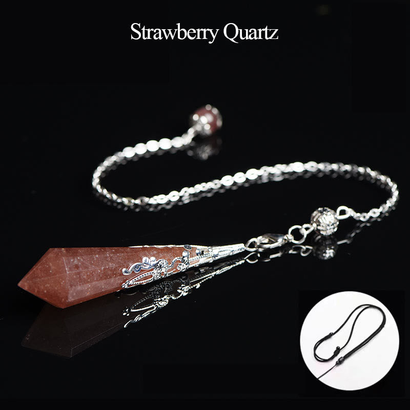 Olivenorma 24 Styles Natural Gemstones Crystal Dowsing Pendulum