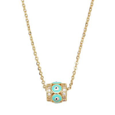 Olivenorma Turkish Evil Eye Hip Hop Pendant Necklace