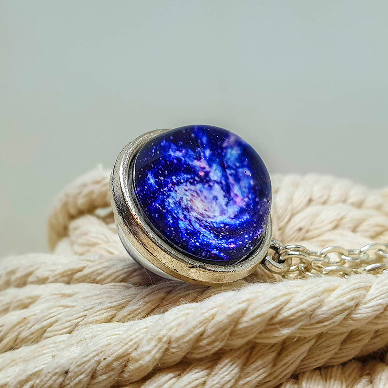 Nebula Pleiades Star Cluster Galaxy Glass Necklace