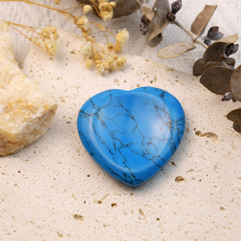 Olivenorma Blue Turquoise Heart Worry Stone