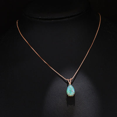 Olivenorma Minimalist Droplet Opal Pendant Necklace