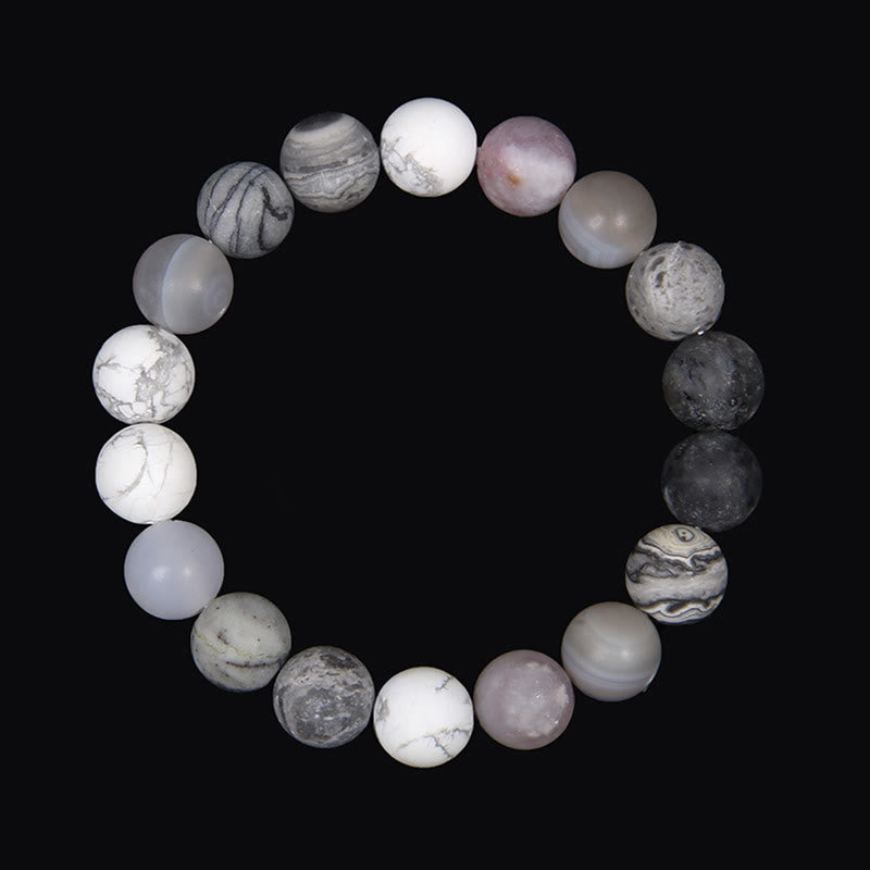 Olivenorma Frosted Natural 10mm Beads Planet Bracelet