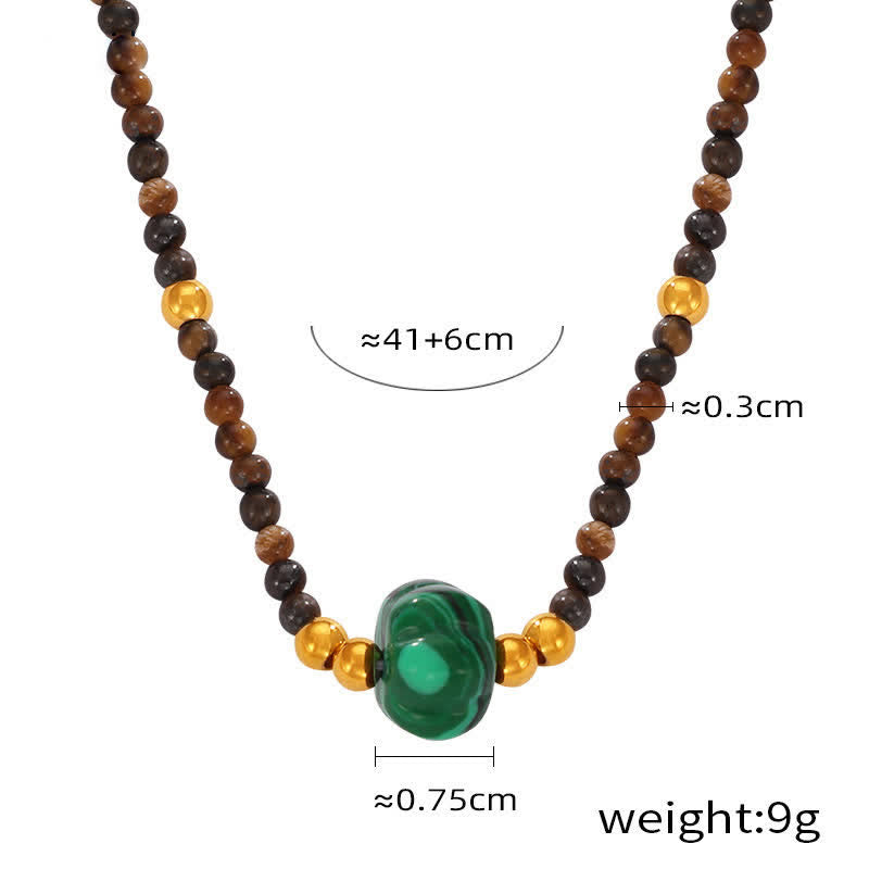 Olivenorma Colored Natural Stone Titanium Steel Necklace