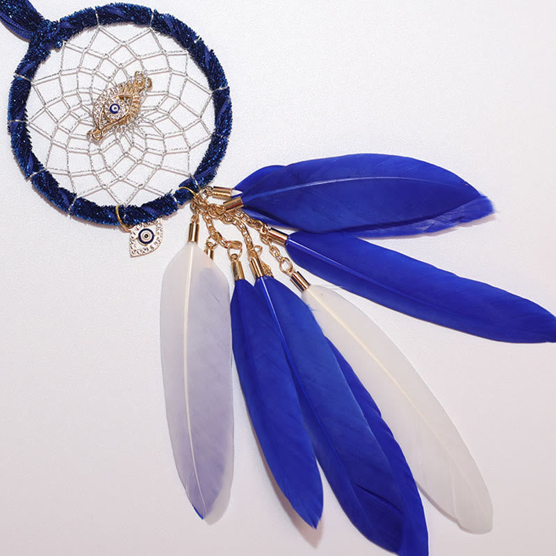 Olivenorma Evil Eye Dream Catcher Feather Tassel Hanging Ornament