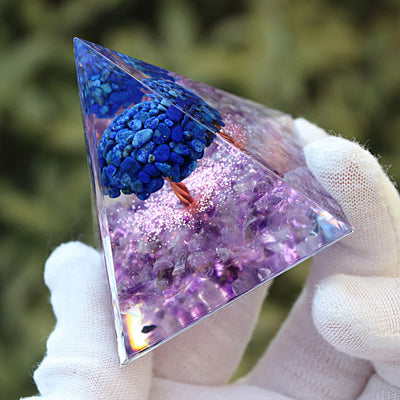 Olivenorma Lapis Lazuli Amethyst Tree Of Life Orgone Pyramid