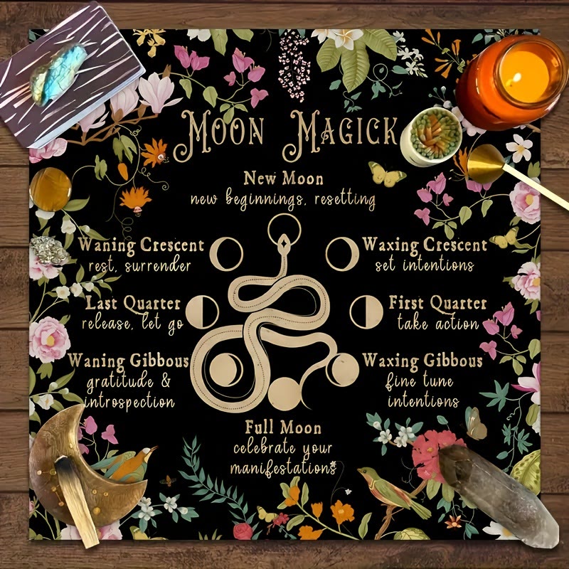 Olivenorma Snake & Lutos Moon Magic Divination Tarot Tablecloth