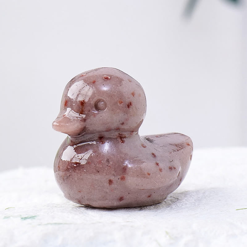 Olivenorma 1.2Inch Quartz Crystal Duck Carving Gemstone Decoration