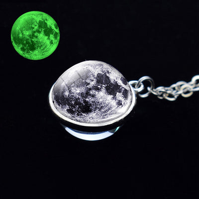 Olivenorma Glow In The Dark Galaxy Glass Necklace