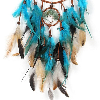 Olivenorma Green Aventurine Tree Of Life Feather Dream Catcher