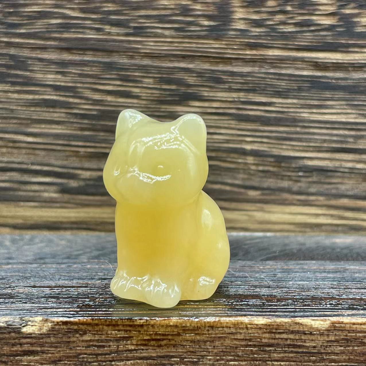 Olivenorma Natural Stone 1.2 Inch Cute Kitten Gemstone Decoration