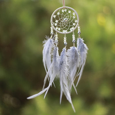 Olivenorma Clear Crystal Meditation Dream Catcher Ornament