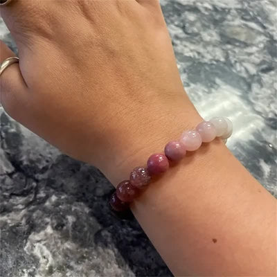 Olivenorma "Lovers Spell" 8mm Strawberry Quartz Amethyst Bracelet