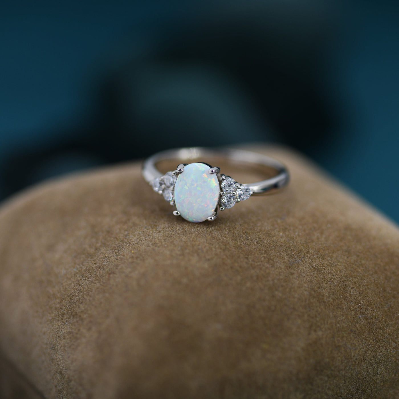 Olivenorma Delicate Oval Opal Ring