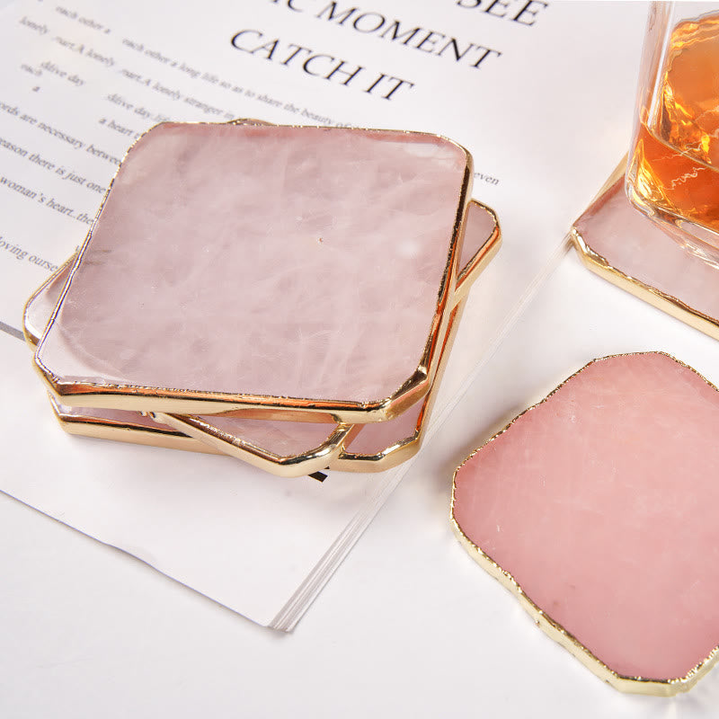 Olivenorma Rose Quartz Coaster Gemstone Decoration - image 10