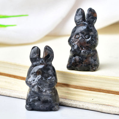 Olivenorma Natural Crystal Carrot Rabbit Carving Gemstone Decoration