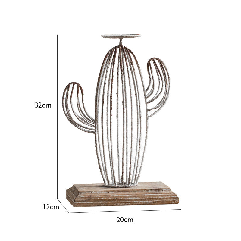 Olivenorma Cactus Wrought Iron Table Decoration Candle Holder