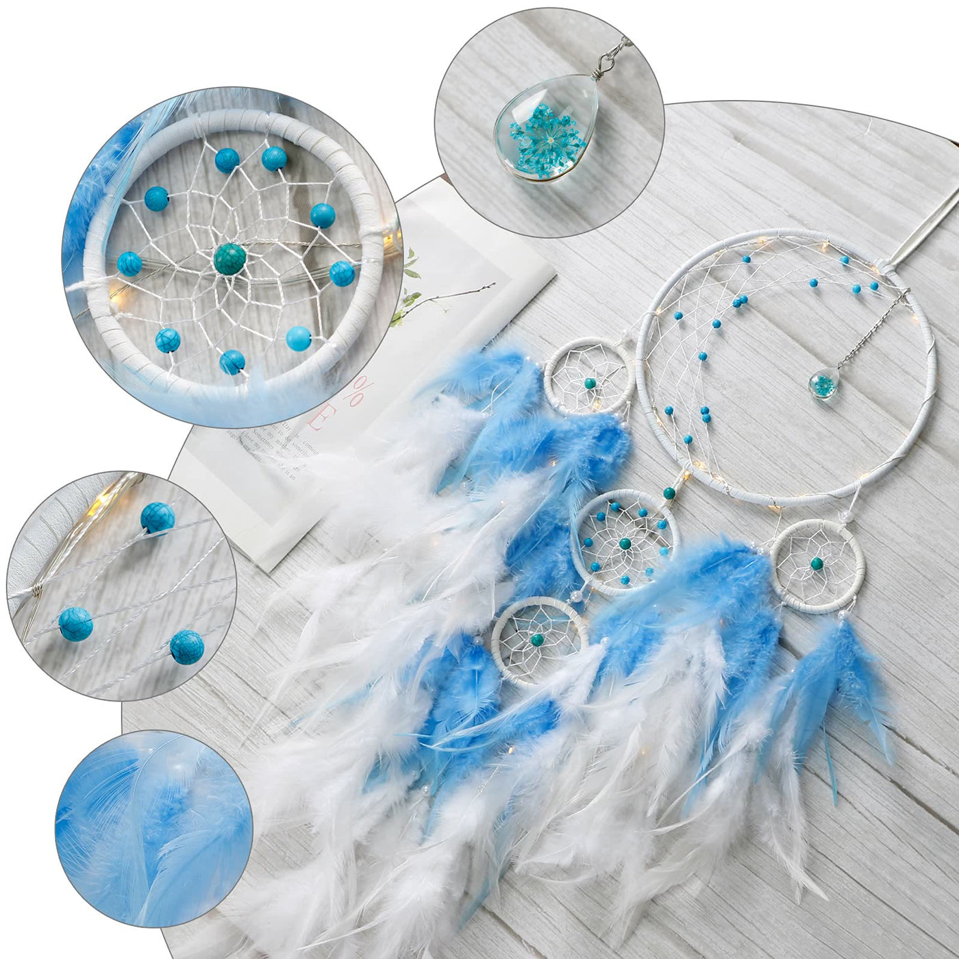 Olivenorma Half Circle Moon Decor With Lights Dream Catcher