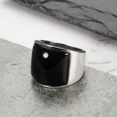 Olivenorma Natural Gemstone Titanium Steel Ring