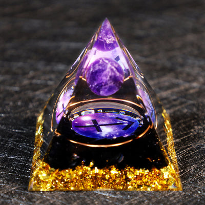 Olivenorma Amethyst Ball Obsidian Gravel Zodiac Sagittarius Orgone Pyramid