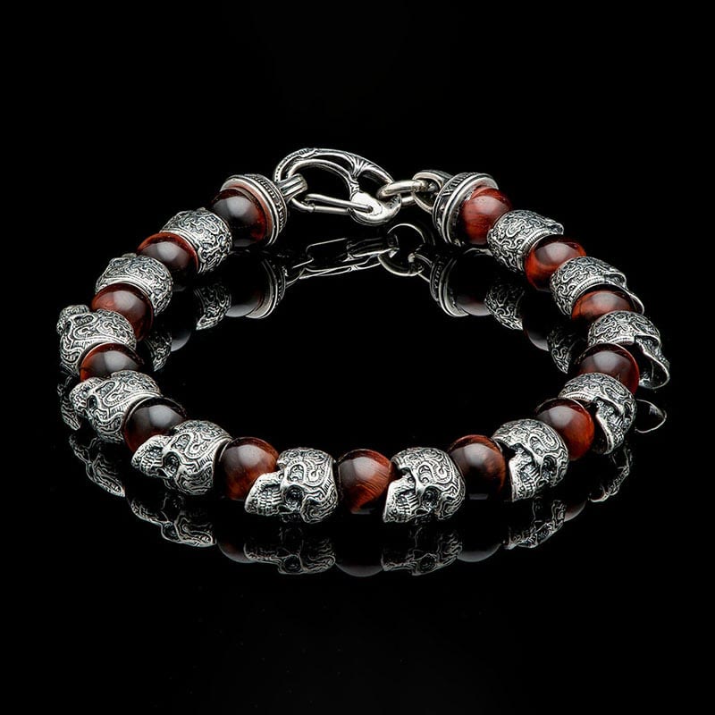 Olivenorma Natural Tiger Eye Handmade Stainless Steel Bracelet