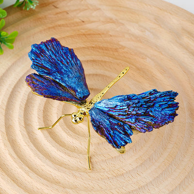 Olivenorma Aura Tourmaline Kyanite Dragonfly Gemstone Decoration