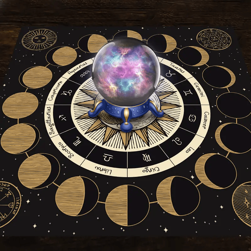 Olivenorma Astrology Wheel Moon Phase Zodiac Tarot Tablecloth