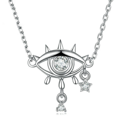 Olivenorma Sterling Silver Tears Of Evil Eye Pendant Necklace